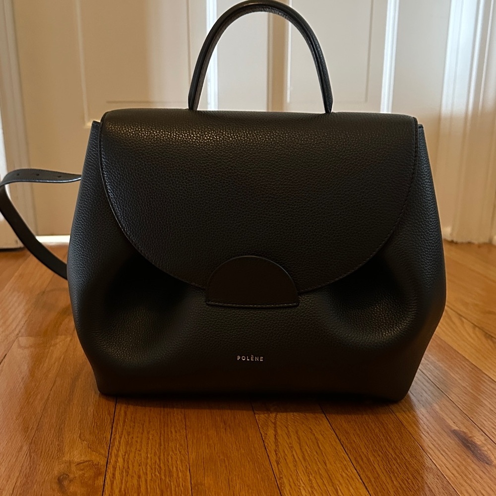 Polene large Pebbled Black Numero Un Bag